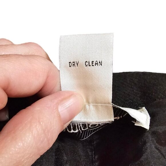 Bloomingdale's Vintage Black Wool Blend High Rise Wide Leg Dress Pants Sz 12 - Picture 7 of 7